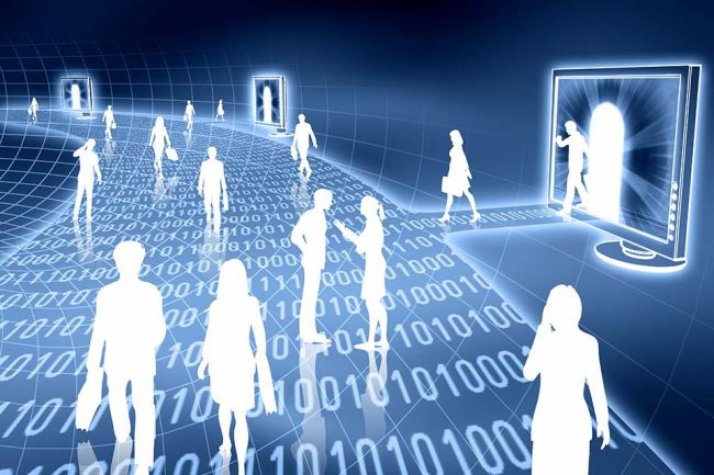 Foto: Datenstrom mit Personen